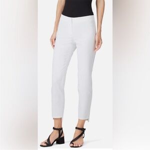 H10 Lafayette 148 Manhattan Slim‎ Pants White Step Hem Stretch